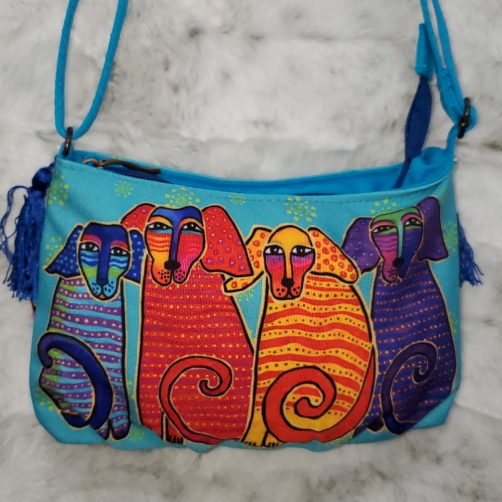 Sun N Sand Laurel Burch, Dogs Canvas purse.